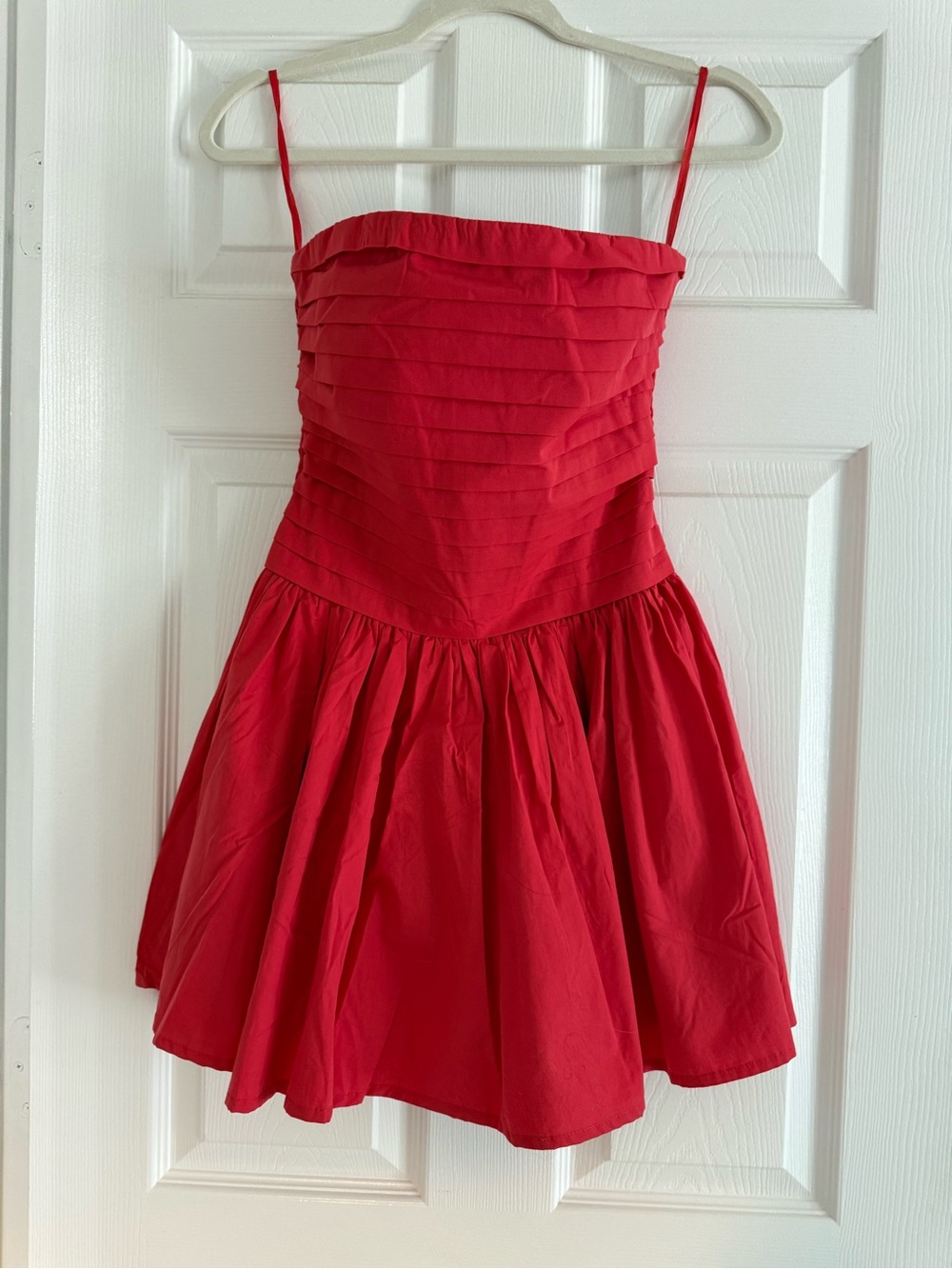 NWT - Red Pleated Bodice Mini Dress